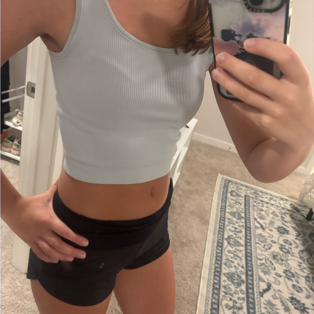 Light blue Athleta Ribbed Tank Top
